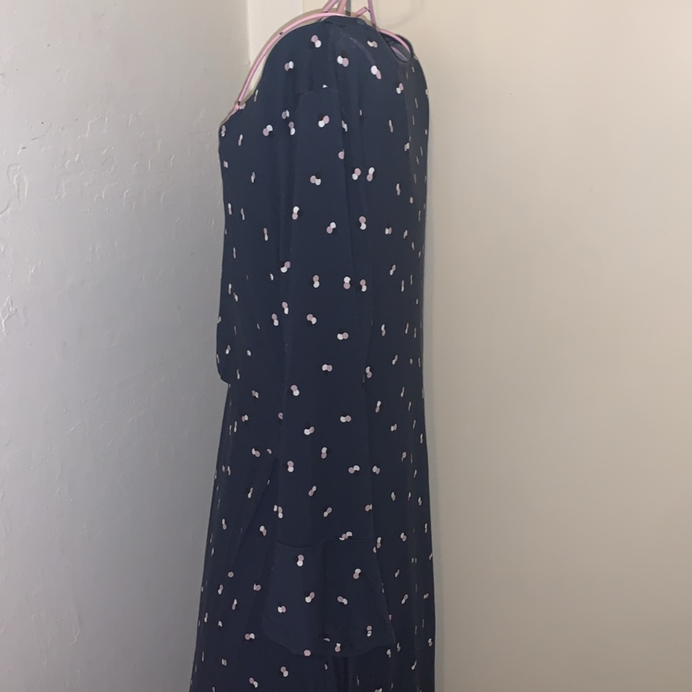 Seraphine Maternity Nursing  Navy blue/Pink Dot Dress- Size US 10 - Picture 10 of 15